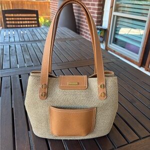 Eric Javits Woven Tan and Cream Shoulder Bag - EUC!! No call outs